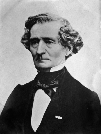 Portret van Engelse componist Hector Berlioz (zwart-wit foto) door Anonymous Anonymous