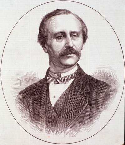 Portret van de Engelse violist Henry Gamble Blagrove. Gravure door Anonymous Anonymous