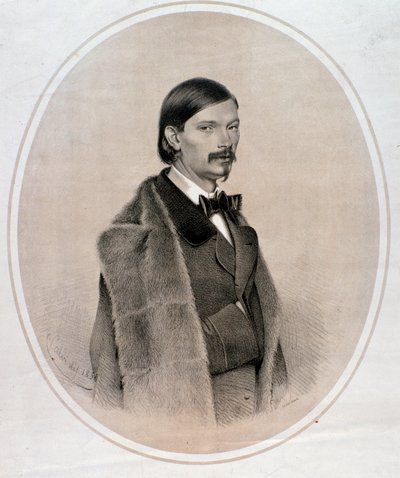 Portret van de Italiaanse dirigent, contrabassist en componist Giovanni Bottesini door Anonymous Anonymous