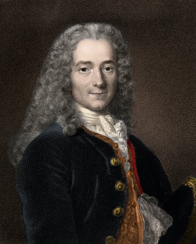 Portret van de Franse schrijver en filosoof Francois-Marie Arouet genaamd Voltaire (1694-1778) door Anonymous Anonymous