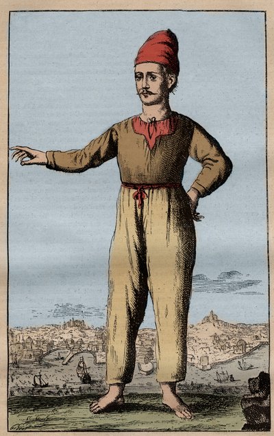 Portret van de revolutionair Tommaso Aniello, genaamd Masaniello (1622-1647), een Napolitaanse visser, hij leidde de opstand tegen de Spanjaarden in 1647 door Anonymous Anonymous
