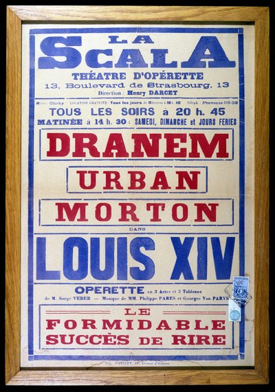 Poster voor operette "Louis XIV" bij La Scala door Anonymous Anonymous