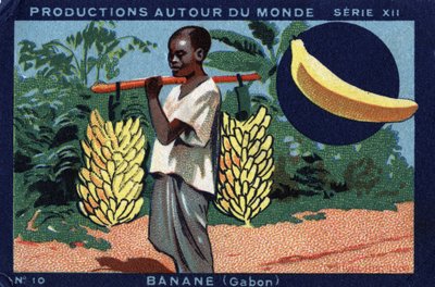Producties over de hele wereld: Banaan in Gabon. Chromolithografie van 1933 in 