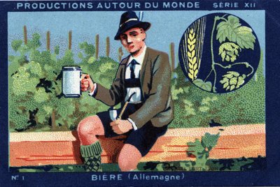 Producties over de hele wereld: Bier in Duitsland. Chromolithografie uit 1933 in 