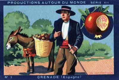 Producties over de hele wereld: Granada in Spanje. Chromolithografie van 1933 in 