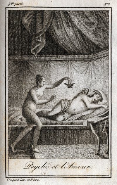 Psyche en de Liefde. Gravure uit 1819 in 