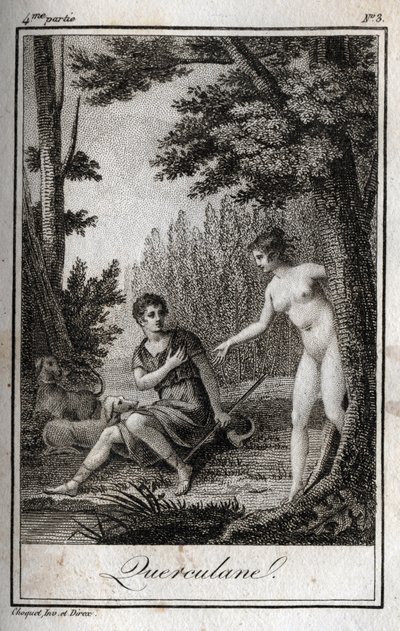 QUERCULANES, nimfen, kanaalbeschermers. Gravure uit 1819 in 