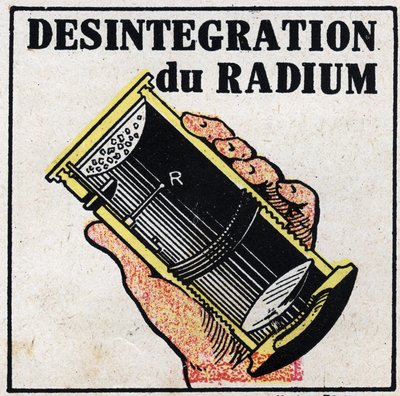 Radium: desintegratie van radium. Anonieme illustratie van 1925. Privécollectie. door Anonymous Anonymous