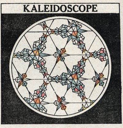 Reflectie van licht: een caleidoscoop. Anonieme illustratie uit 1925. Privécollectie door Anonymous Anonymous