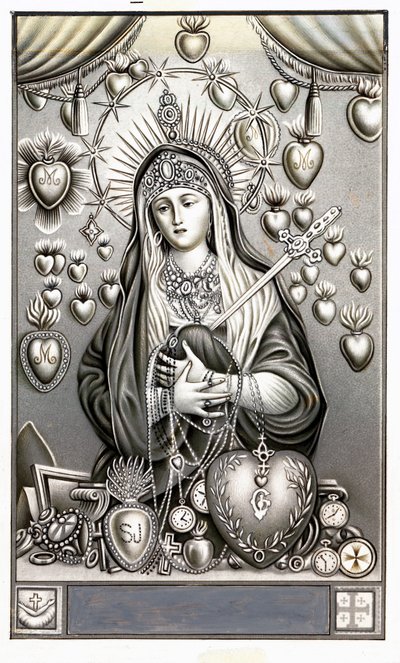 Voorstelling van de Maagd van Smarten, Mater Dolorosa - Vrome afbeelding - Begin 20e eeuw - Privécollectie door Anonymous Anonymous