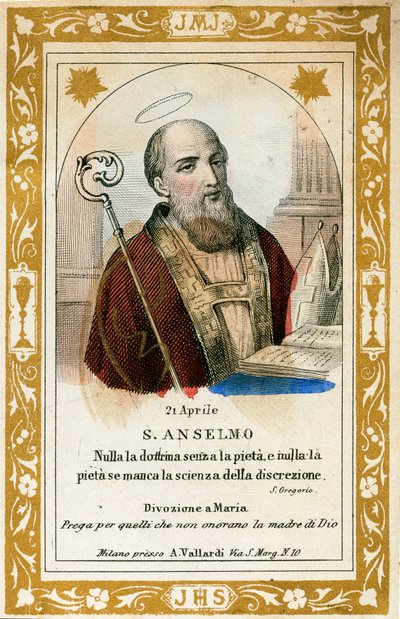 Sint Anselmus (gravure) door Anonymous Anonymous
