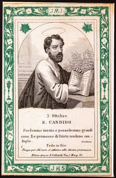Sint Candida. Vrome afbeelding. Ansichtkaart. Begin 20e eeuw. Privécollectie door Anonymous Anonymous