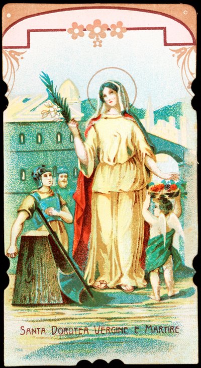 Sint Dorothee Maagd en Martelaar Vrome afbeelding. 20e eeuw Privécollectie door Anonymous Anonymous