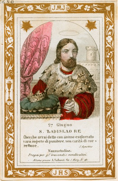 Sint Ladislaus I van Hongarije (gravure) door Anonymous Anonymous
