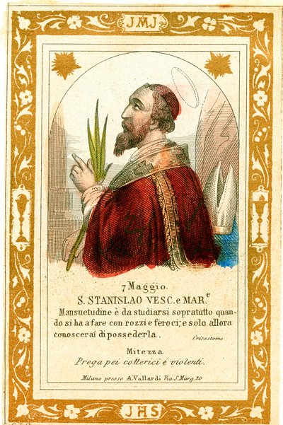 Sint Stanislaus de Martelaar (gravure) door Anonymous Anonymous