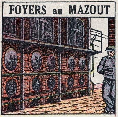 Stoomgeneratoren: oliekachel. Anonieme illustratie uit 1925. Privécollectie. door Anonymous Anonymous
