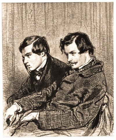 De gebroeders Goncourt. Tekening, privécollectie door Anonymous Anonymous