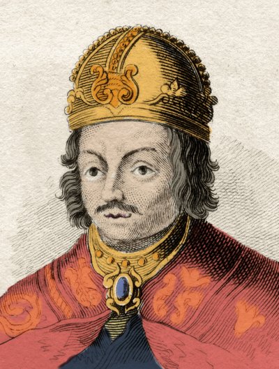 De koning van Castilië Alfonso X de wijze (Alfonso X el Sabio) (1221-1284) door Anonymous Anonymous