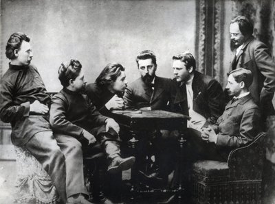 De Moskouse Literaire Sreda - Leden van de literaire kring Sreda, gevormd in de tweede helft van de jaren 1890 door Russische realistische schrijvers - Portretten van Russische intellectuelen van de literaire groep Znanie door Anonymous Anonymous