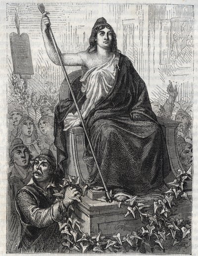 De Processie van de Godin van de Rede door Anonymous Anonymous
