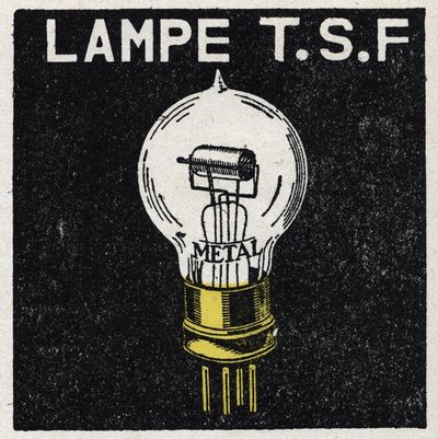 De T.S.F.: T.S.F. lamp. Anonieme illustratie uit 1925. Privécollectie. door Anonymous Anonymous