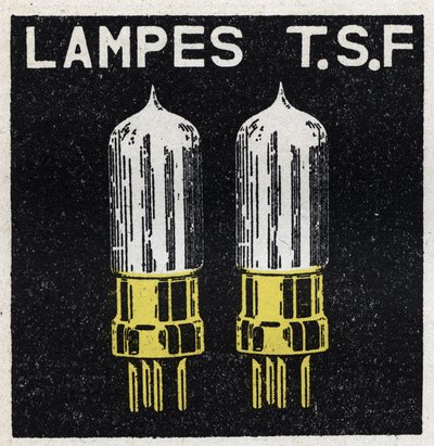 De T.S.F.: lampen T.S.F. Anonieme illustratie uit 1925. Privécollectie. door Anonymous Anonymous