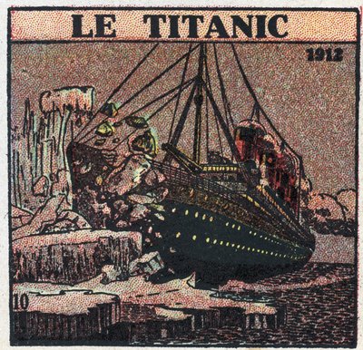 De T.S.F.: het zinken van de Titanic in 1912. Noodberichten werden verzonden vanaf het T.S.F.-station van het schip na aanvaring met een ijsberg. Anonieme illustratie uit 1925. Privécollectie. door Anonymous Anonymous