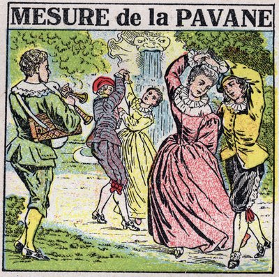 De kunst van geluiden: het meten van de pavane (dans). Anonieme illustratie uit 1925. Privécollectie. door Anonymous Anonymous