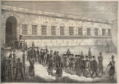 De strafkolonie van Rochefort in de 19e eeuw. Gravure in 