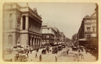 De stad Marseille en haar omgeving rond 1885-1890: Perspectief van Rue Canebiere en Rue de Noailles door Anonymous Anonymous