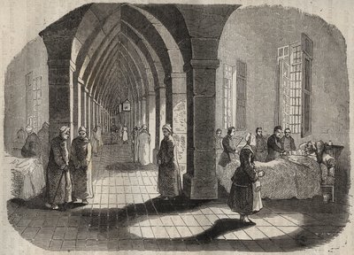 Het ziekenhuis van de strafkolonie van Rochefort in de 19e eeuw. Gravure in 