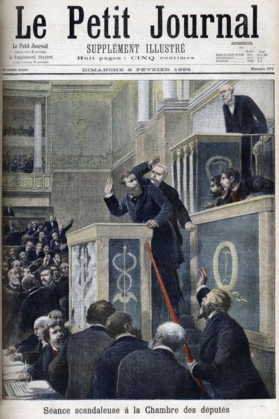 De schandalige bijeenkomst van het Huis van Afgevaardigden: Jean Jaurès aangevallen door Bernis tijdens een debat over de Dreyfus-affaire door Anonymous Anonymous