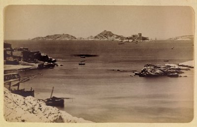 De stad Marseille en haar omgeving rond 1885-1890: het kasteel van If en de eilanden, Privécollectie door Anonymous Anonymous