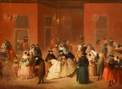 Thema van het Venetiaanse carnaval, gokhuis (Il Ridotto) door Anonymous Anonymous