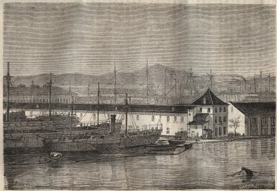 De Toulon bagne in de 19e eeuw. Gravure in 
