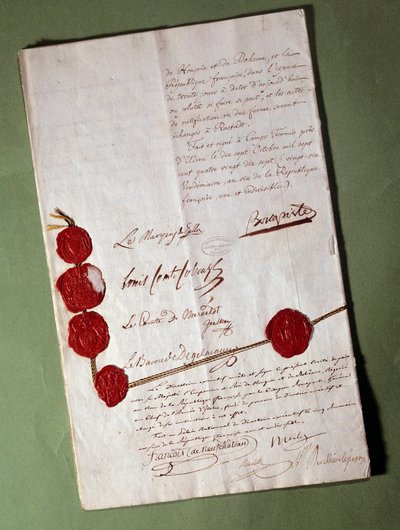 Verdrag van Campoformio ondertekend door Napoleon Bonaparte door Anonymous Anonymous