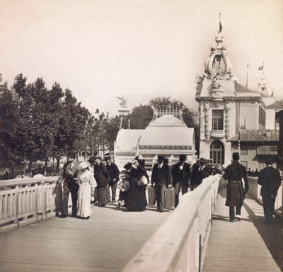 Wereldtentoonstelling van 1900 in Parijs: Passerelle des Invalides - Privécollectie door Anonymous Anonymous