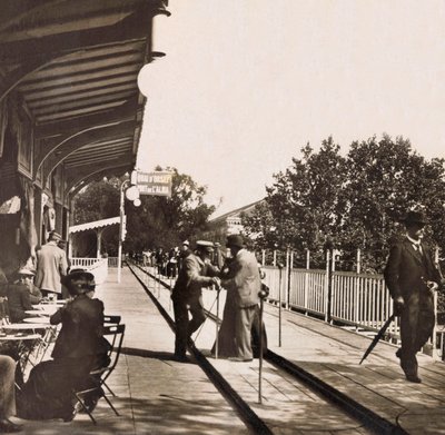 Wereldtentoonstelling van 1900 in Parijs: Het rollende trottoir - privécollectie door Anonymous Anonymous