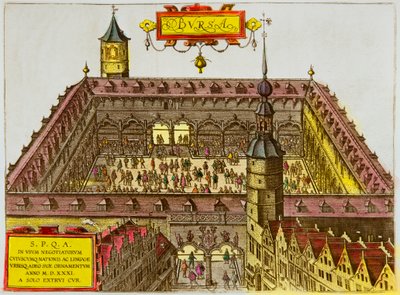 Zicht op de Beurs van Antwerpen, opgericht in 1531 door Anonymous Anonymous