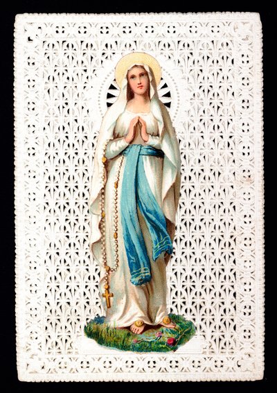 Maagd Maria Vrome afbeelding. Decoupage chromolithografie. door Anonymous Anonymous