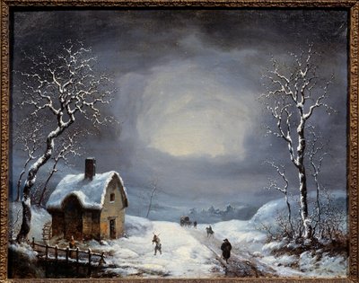 Winterlandschap Anoniem schilderij. 19e eeuw Privécollectie door Anonymous Anonymous
