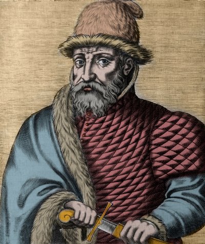 Portret van Timoer (Tamerlane) (1336-1405) - gravure uit 