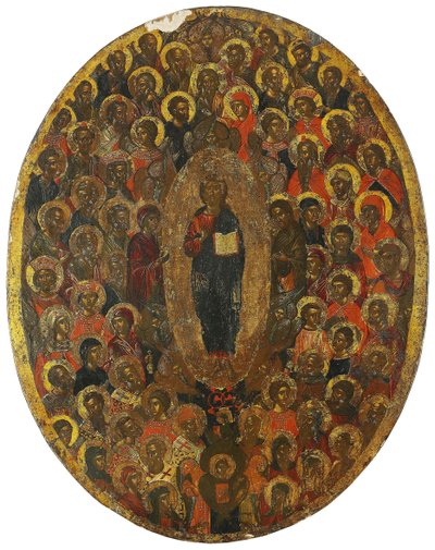 Deesis, 17e eeuw door Anonymous Russian icon painter