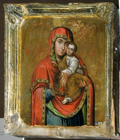 Kiev-Bratskaya Icoon van de Moeder Gods, 18e eeuw door Anonymous Russian icon painter