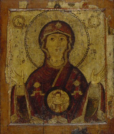 Onze Lieve Vrouw van het Teken, begin 13e eeuw door Anonymous Russian icon painter