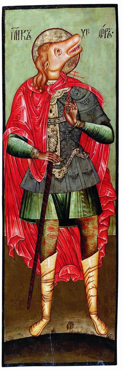 Sint Christoffel als Cynocephaly, 17e eeuw door Anonymous Russian icon painter