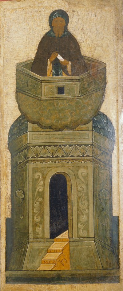 Sint Daniël Stylite. Uit de Deesis-reeks, 16e eeuw door Anonymous Russian icon painter