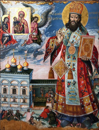 Sint Dimitry van Rostov, tweede helft van de 18e eeuw door Anonymous Russian icon painter