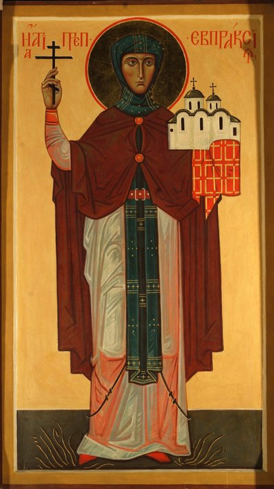 Heilige Eupraxia, Prinses van Pskov door Anonymous Russian icon painter