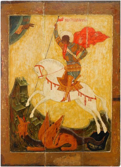 Sint Joris en de Draak door Anonymous Russian icon painter